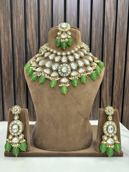 Astha Kundan necklace Green