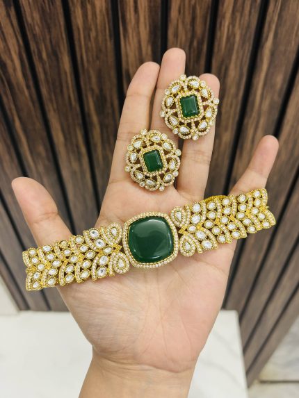 Square choker Green