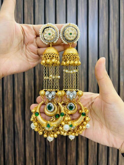 Sunmeet brass earrings Green