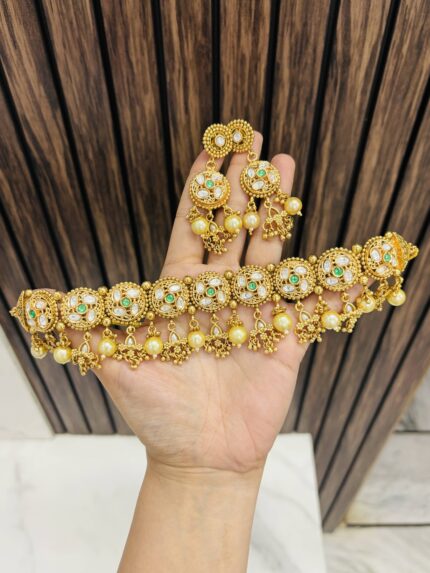 Sulekha gold a like necklace green