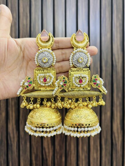 Nia golden brass jhumka