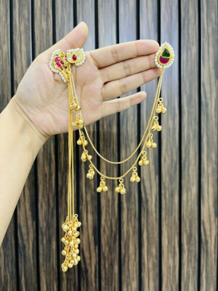 Bird Kashmiri brass earrings
