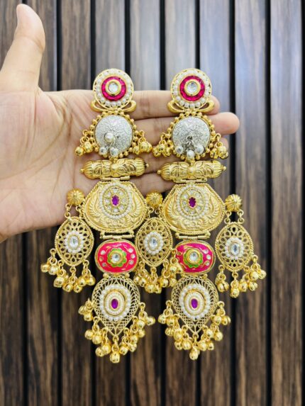 Meena brass earrings