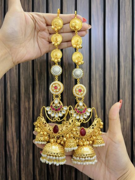 Manmeet brass earrings Ruby