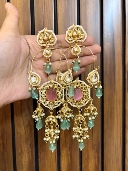 Salima chandbali mint-Pink