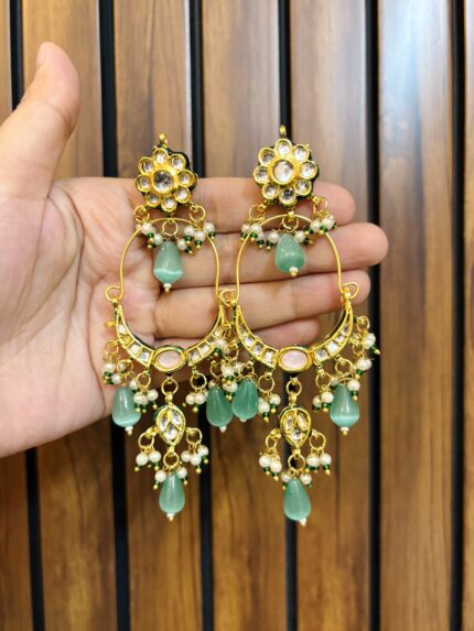 Prakshi chandbali mint-Pink