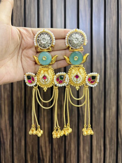 Dhara kashmiri brass earrings Mint
