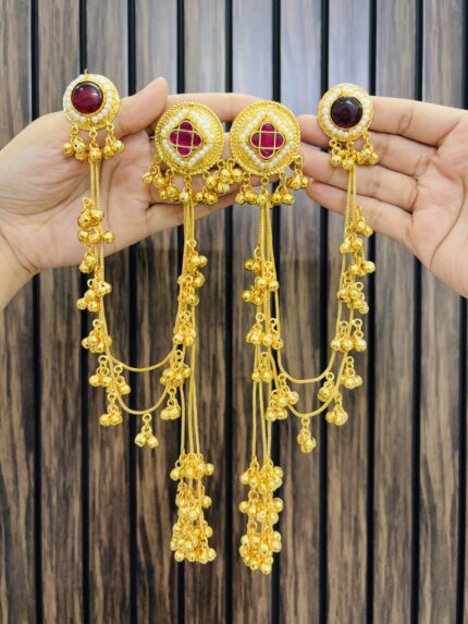 kalpna brass kashmiri earrings Ruby