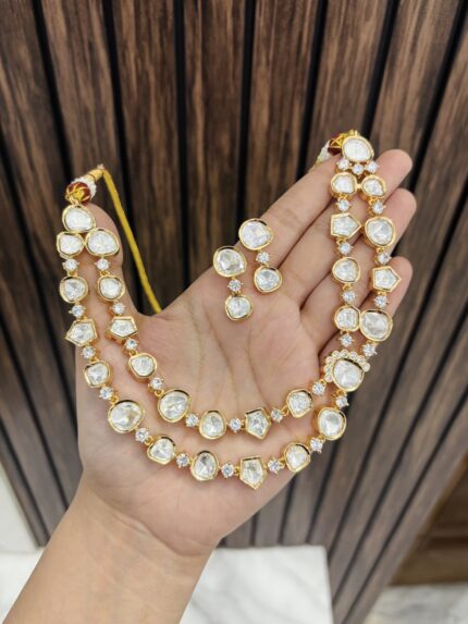 layer polki Neclace with earrings