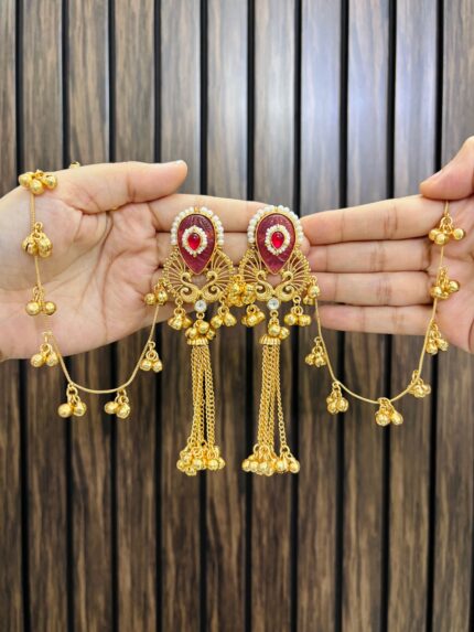 Suhani kashmiri brass earrings Ruby