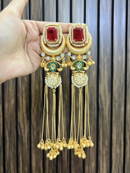 Shalu kashmiri brass earrings Ruby