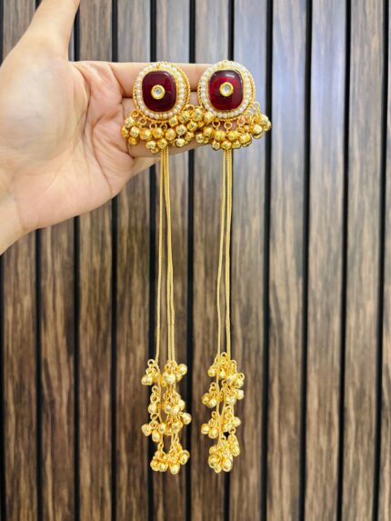 Satvika brass earrings ruby