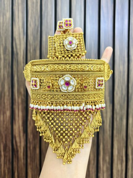 Priyanka gold a like necklace ruby