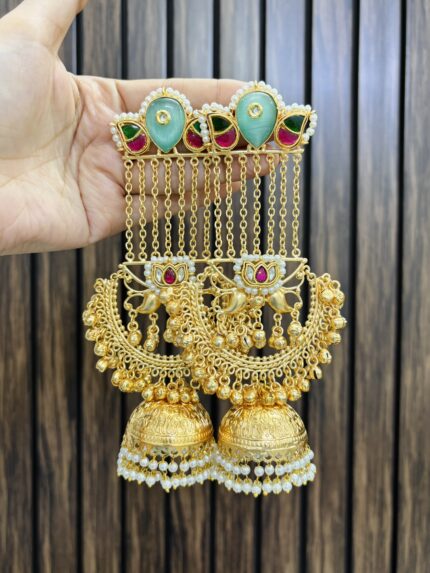 Meenali brass earrings Mint